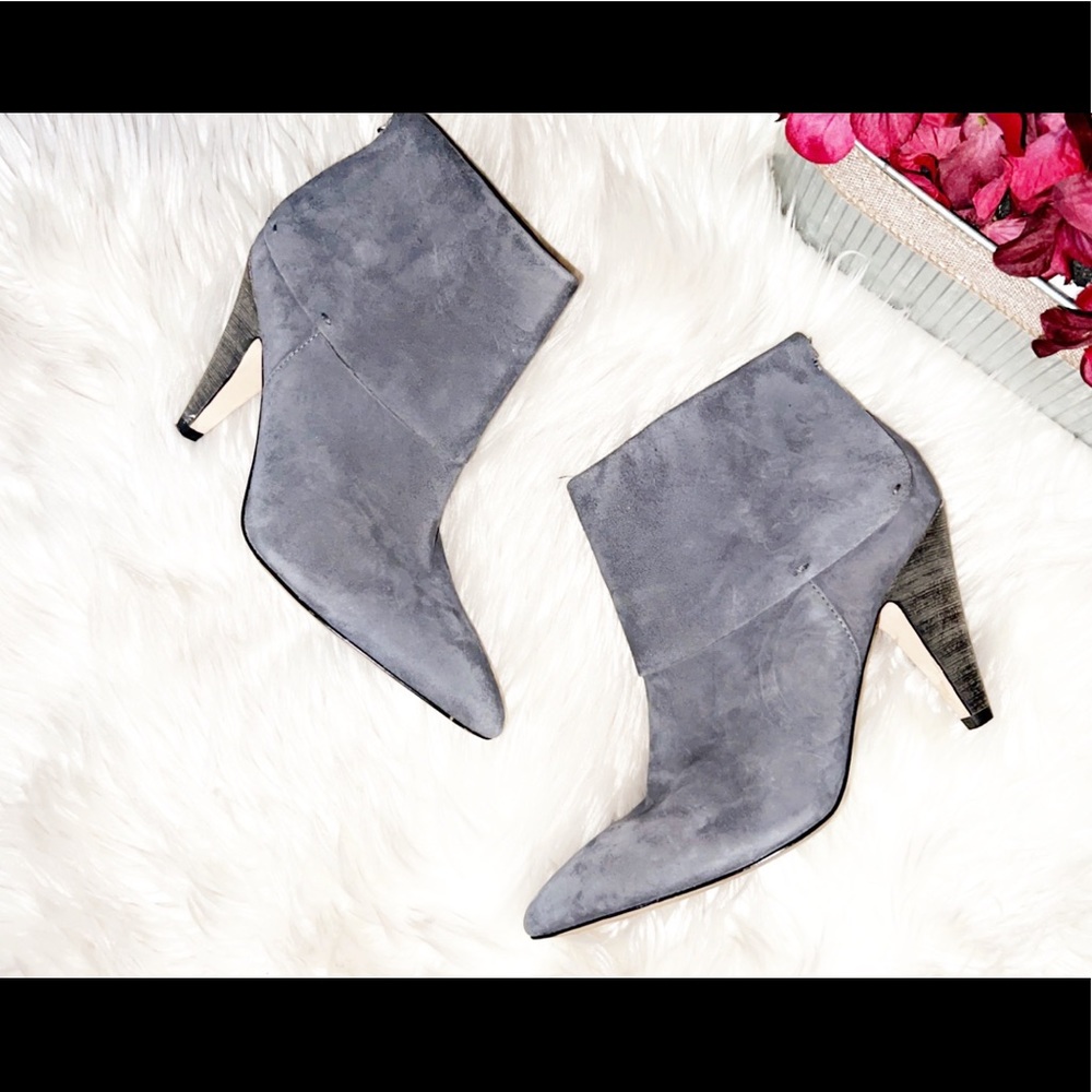IVANKA TRUMP Gray Suede Ankle Bootie